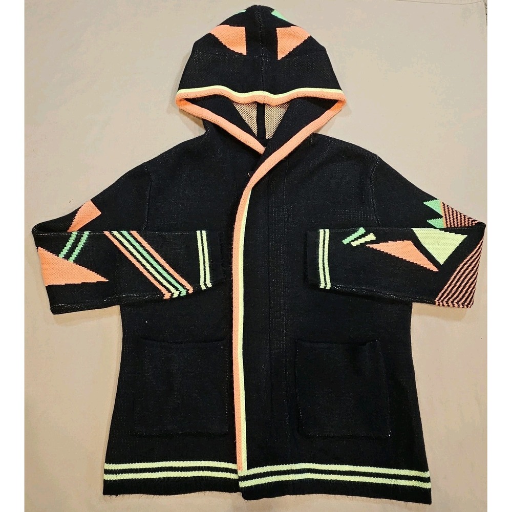 Roku Studio Unisex Sweater Hoodie Zip-Up Abstract XL Heavy Chunky Neon *READ*‎
